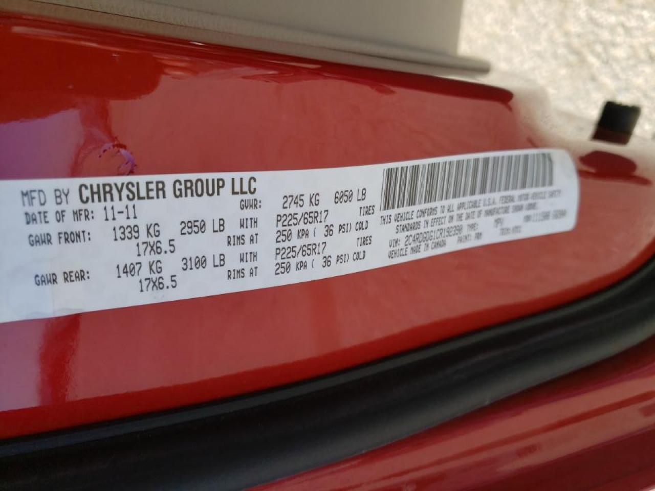 Photo 10 from auction – 2012 DODGE GRAND CARA with VIN 2C4RDGDG1CR192390