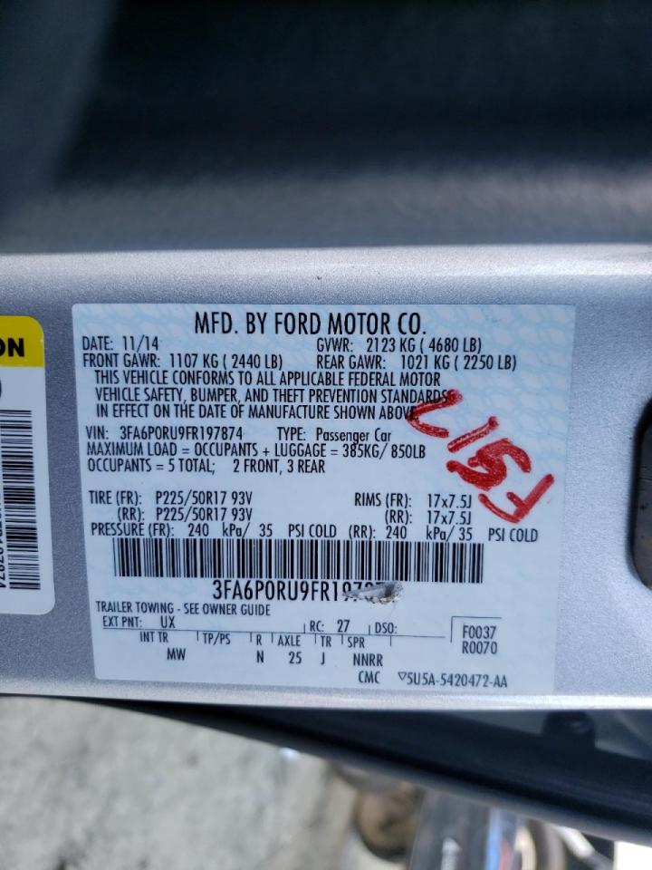 Photo 10 from auction – 2015 FORD FUSION TIT with VIN 3FA6P0RU9FR197874