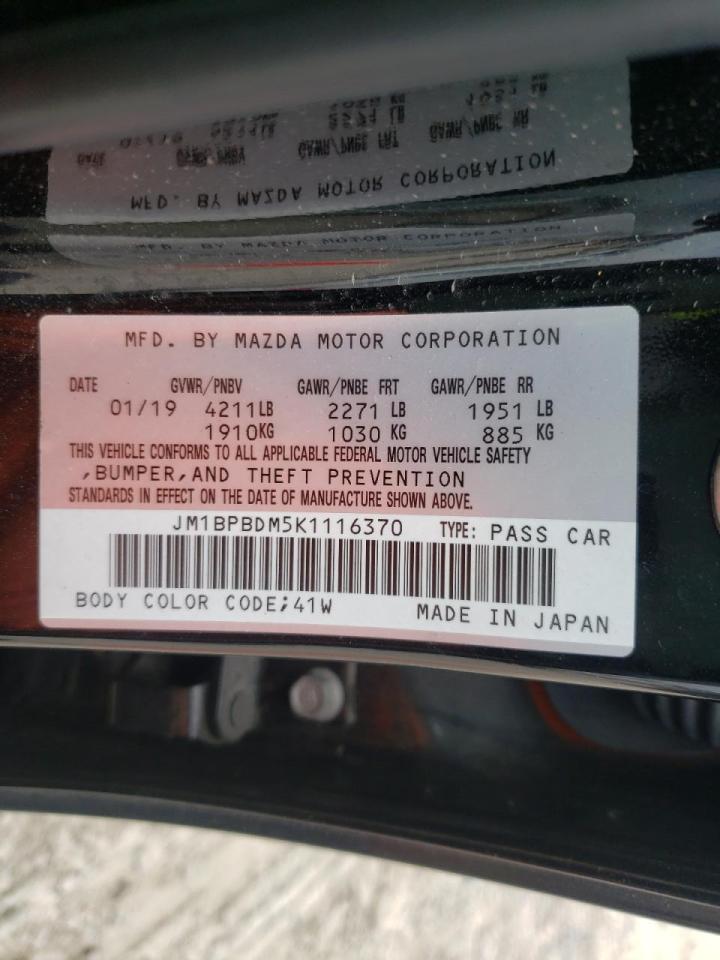 Zdjęcie 10 z aukcji – 2019 MAZDA 3 PREFERRE z VIN JM1BPBDM5K1116370