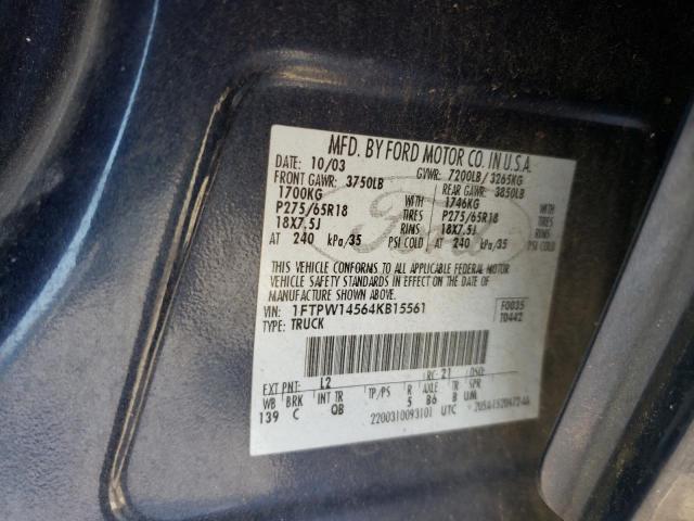 Photo 10 from auction – 2004 FORD F150 SUPER with VIN 1FTPW14564KB15561