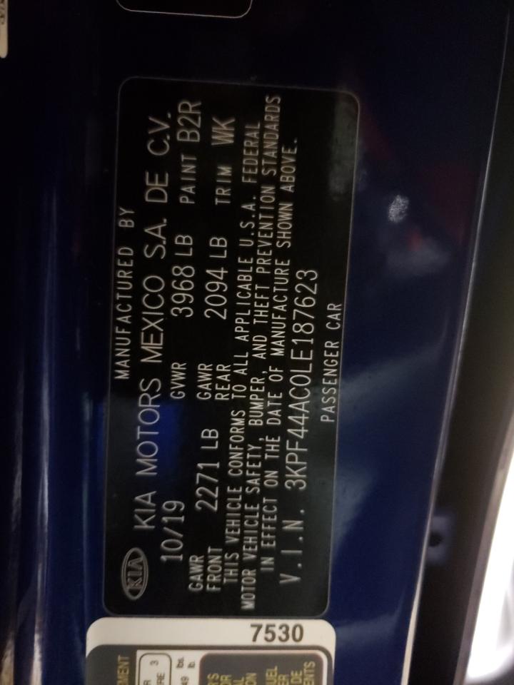 Photo 10 from auction – 2020 KIA FORTE GT with VIN 3KPF44AC0LE187623