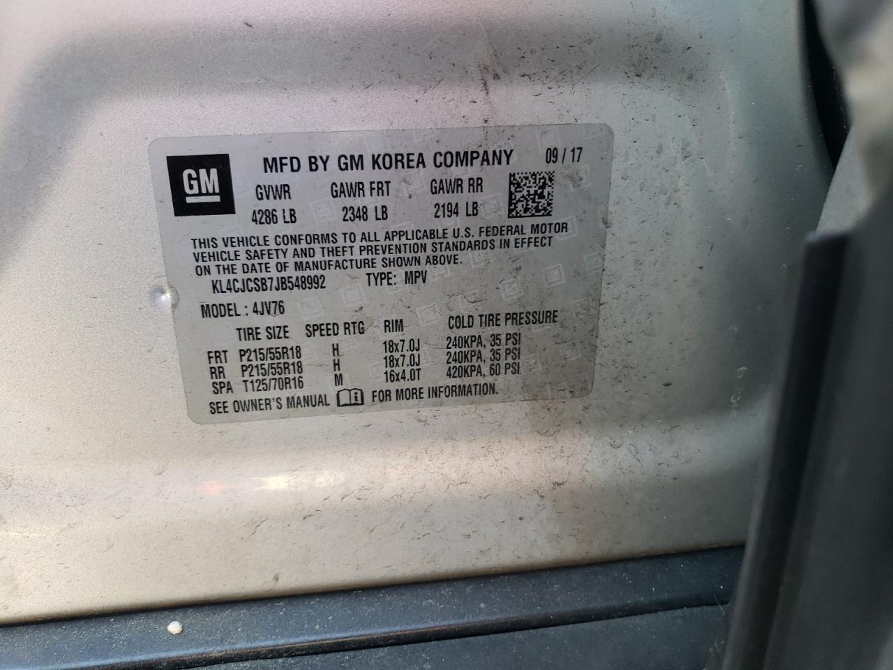 Photo 10 from auction – 2018 BUICK ENCORE ESS with VIN KL4CJCSB7JB548992