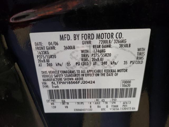Photo 10 from auction – 2006 LINCOLN MARK LT with VIN 5LTPW18566FJ20424