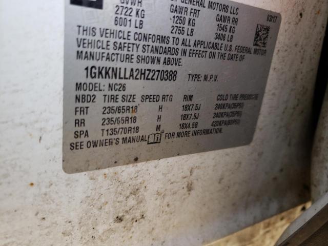 Photo 10 from auction – 2017 GMC ACADIA SLE with VIN 1GKKNLLA2HZ270388