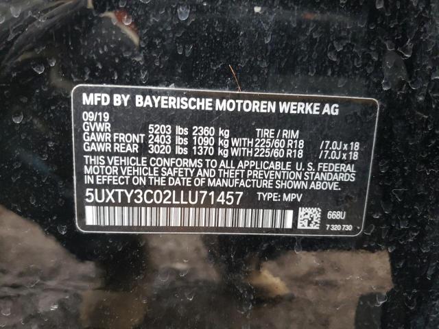 Photo 10 from auction – 2020 BMW X3 SDRIVE3 with VIN 5UXTY3C02LLU71457