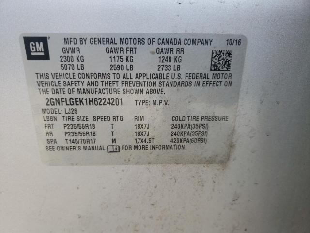 Photo 10 from auction – 2017 CHEVROLET EQUINOX PR with VIN 2GNFLGEK1H6224201