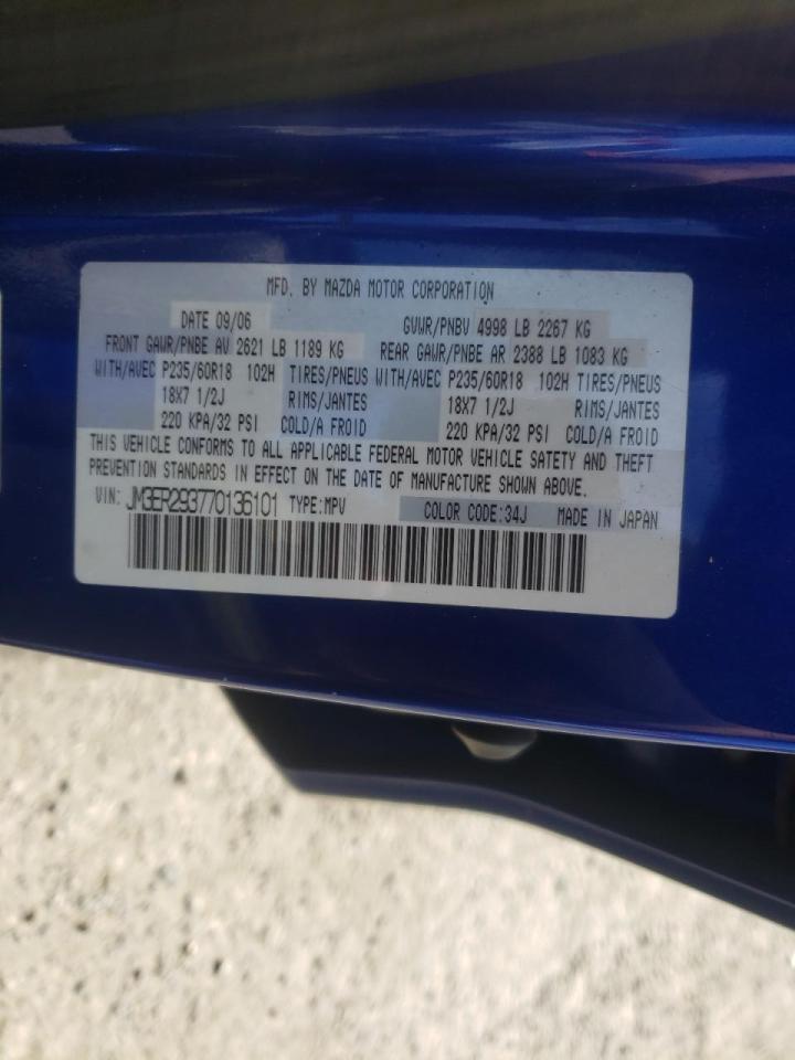 Photo 10 from auction – 2007 MAZDA CX-7 with VIN JM3ER293770136101
