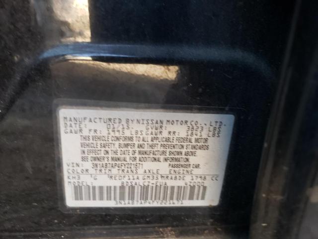 Photo 10 from auction – 2015 NISSAN SENTRA S with VIN 3N1AB7AP4FY221671