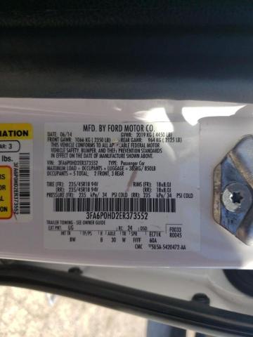 Photo 10 from auction – 2014 FORD FUSION SE with VIN 3FA6P0HD2ER373552