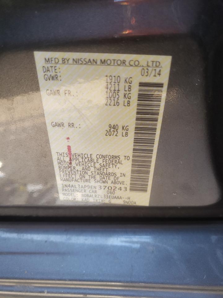 Photo 10 from auction – 2014 NISSAN ALTIMA 2.5 with VIN 1N4AL3AP9EN370243