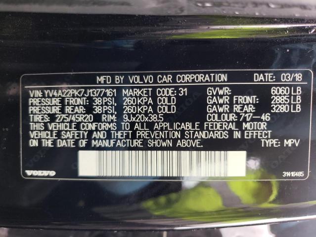 Photo 10 from auction – 2018 VOLVO XC90 T6 with VIN YV4A22PK7J1377161
