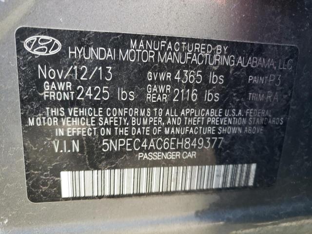Photo 10 from auction – 2014 HYUNDAI SONATA SE with VIN 5NPEC4AC6EH849377