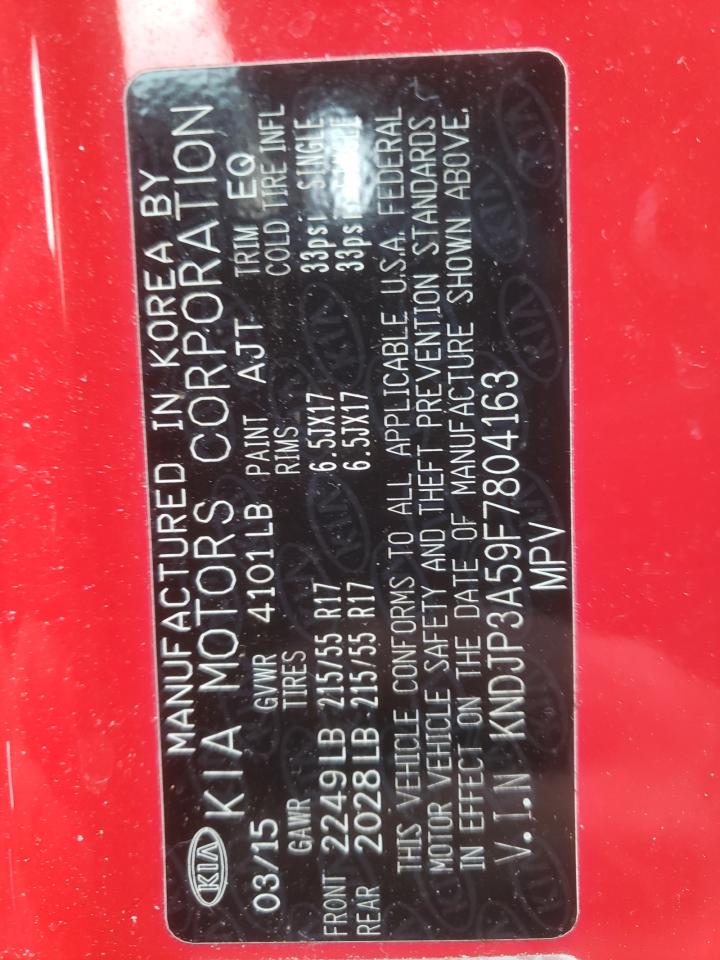 Photo 10 from auction – 2015 KIA SOUL + with VIN KNDJP3A59F7804163