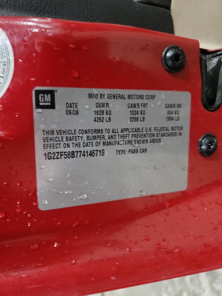 Photo 10 from auction – 2007 PONTIAC G6 VALUE L with VIN 1G2ZF58B774146718