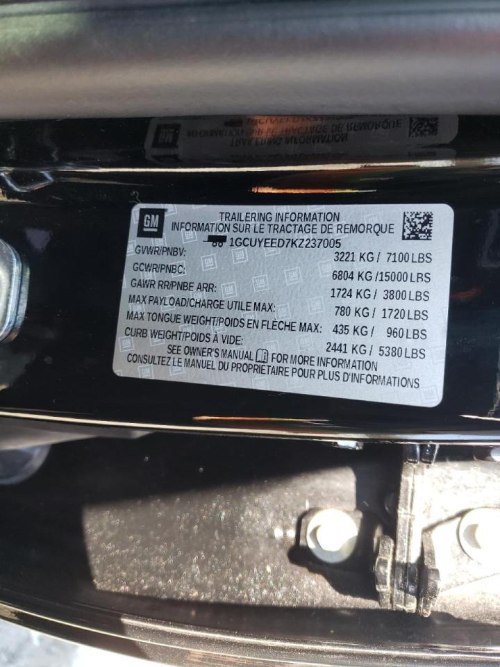 Photo 10 from auction – 2019 CHEVROLET SILVERADO with VIN 1GCUYEED7KZ237005