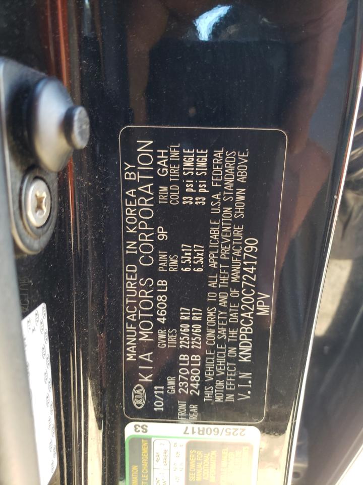 Photo 10 from auction – 2012 KIA SPORTAGE L with VIN KNDPBCA20C7241790