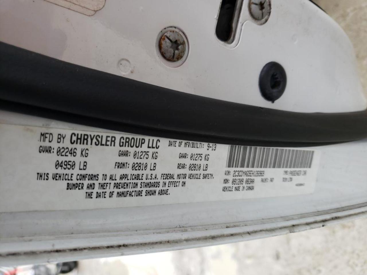 Photo 10 from auction – 2014 DODGE CHALLENGER with VIN 2C3CDYAG5EH126969