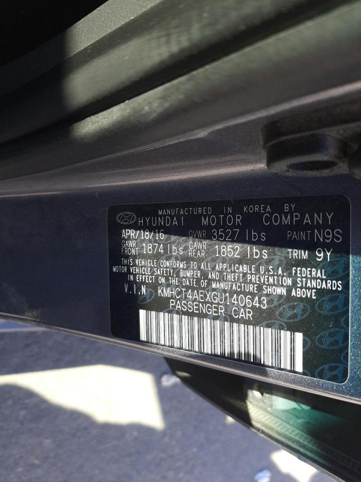 Photo 10 from auction – 2016 HYUNDAI ACCENT SE with VIN KMHCT4AEXGU140643