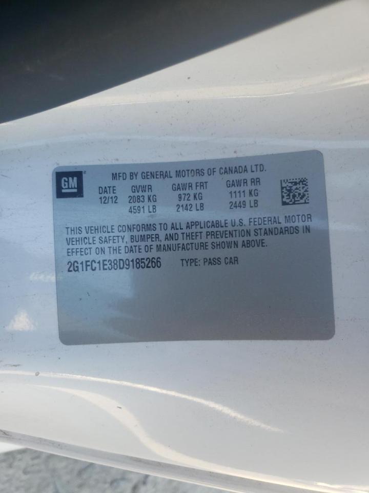 Photo 10 from auction – 2013 CHEVROLET CAMARO LT with VIN 2G1FC1E38D9185266