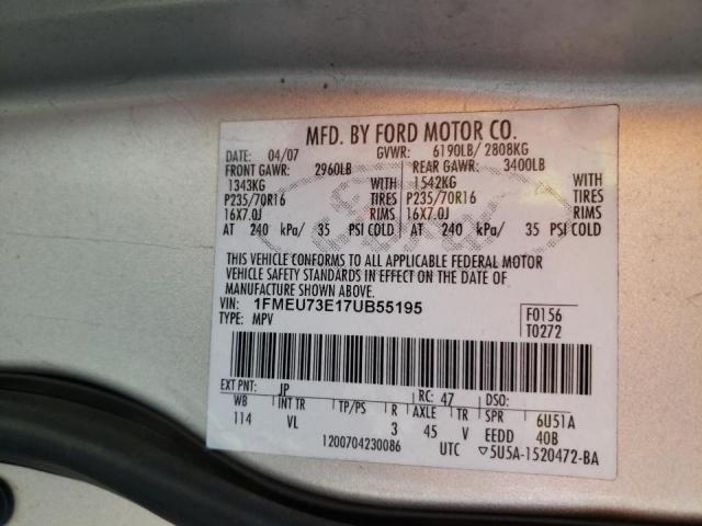 Photo 10 from auction – 2007 FORD EXPLORER X with VIN 1FMEU73E17UB55195
