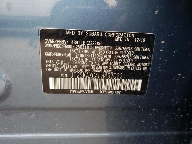 Photo 10 from auction – 2020 SUBARU FORESTER T with VIN JF2SKAXC4LH497022