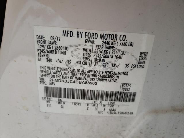 Photo 10 from auction – 2013 FORD EDGE SEL with VIN 2FMDK3JC4DBA88962