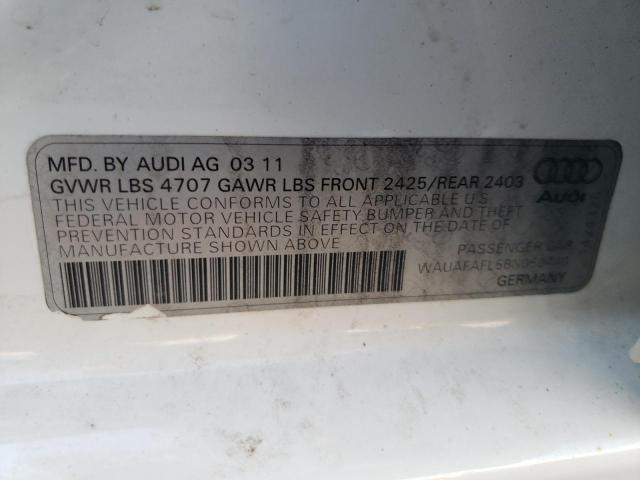 Photo 10 from auction – 2011 AUDI A4 PREMIUM with VIN WAUAFAFL5BN050440