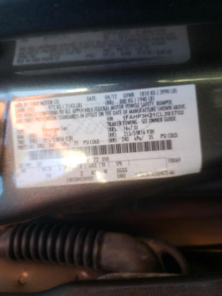 Photo 10 from auction – 2012 FORD FOCUS SEL with VIN 1FAHP3H21CL393702