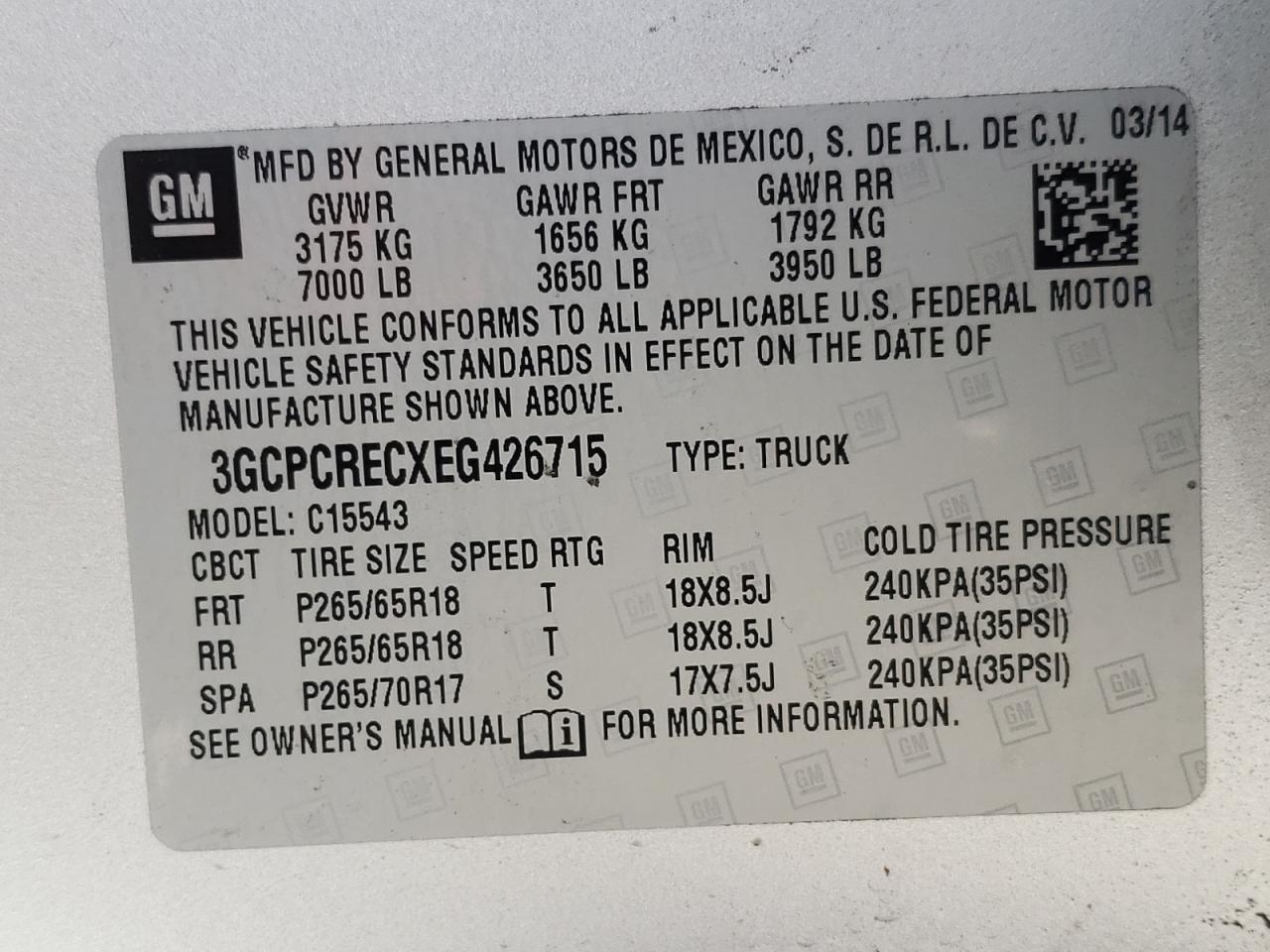 Photo 10 from auction – 2014 CHEVROLET SILVERADO with VIN 3GCPCRECXEG426715