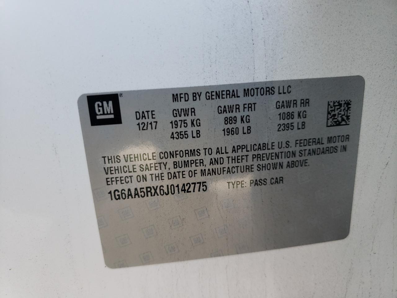 Photo 10 from auction – 2018 CADILLAC ATS with VIN 1G6AA5RX6J0142775