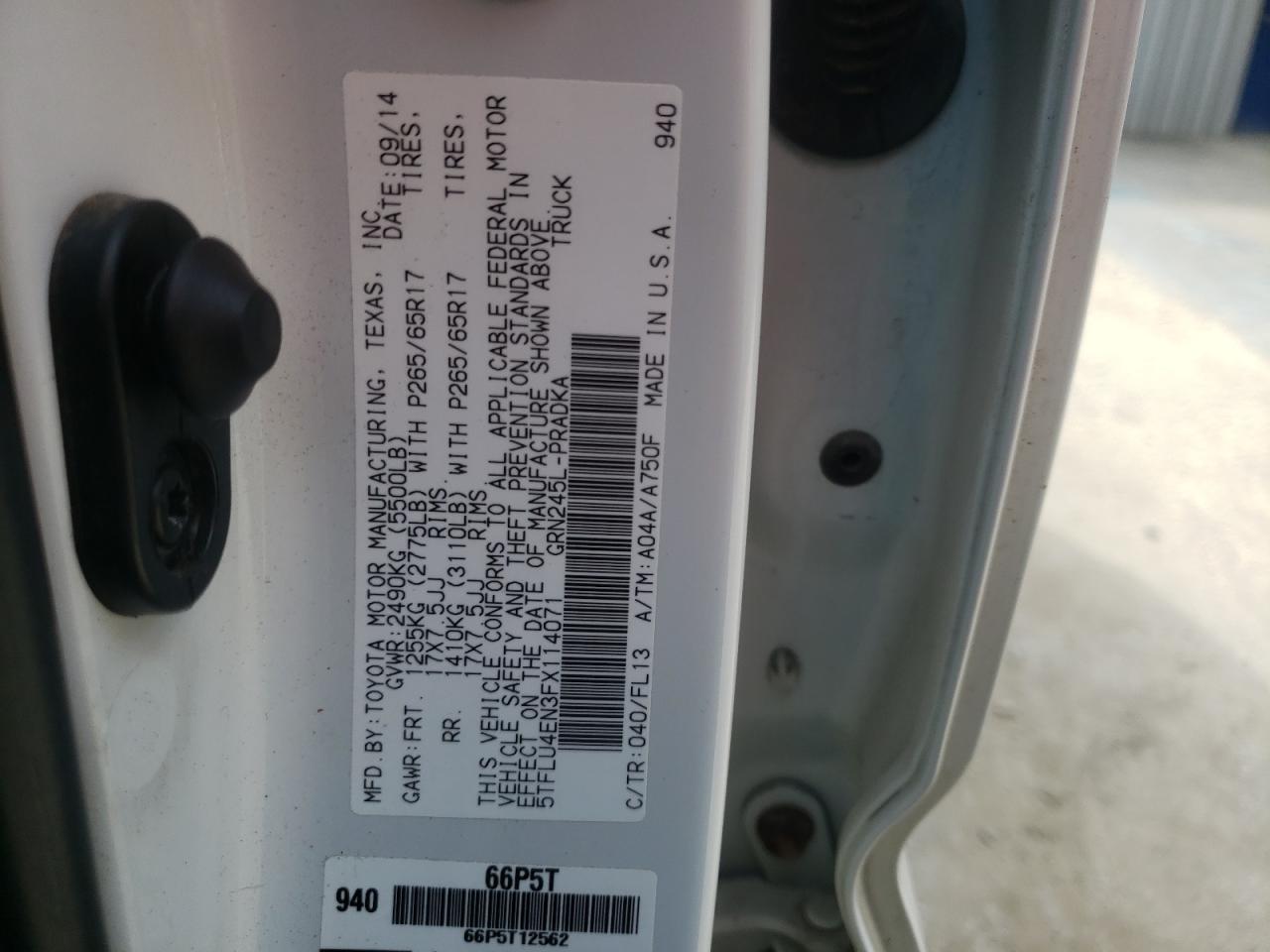 Photo 10 from auction – 2015 TOYOTA TACOMA DOU with VIN 5TFLU4EN3FX114071