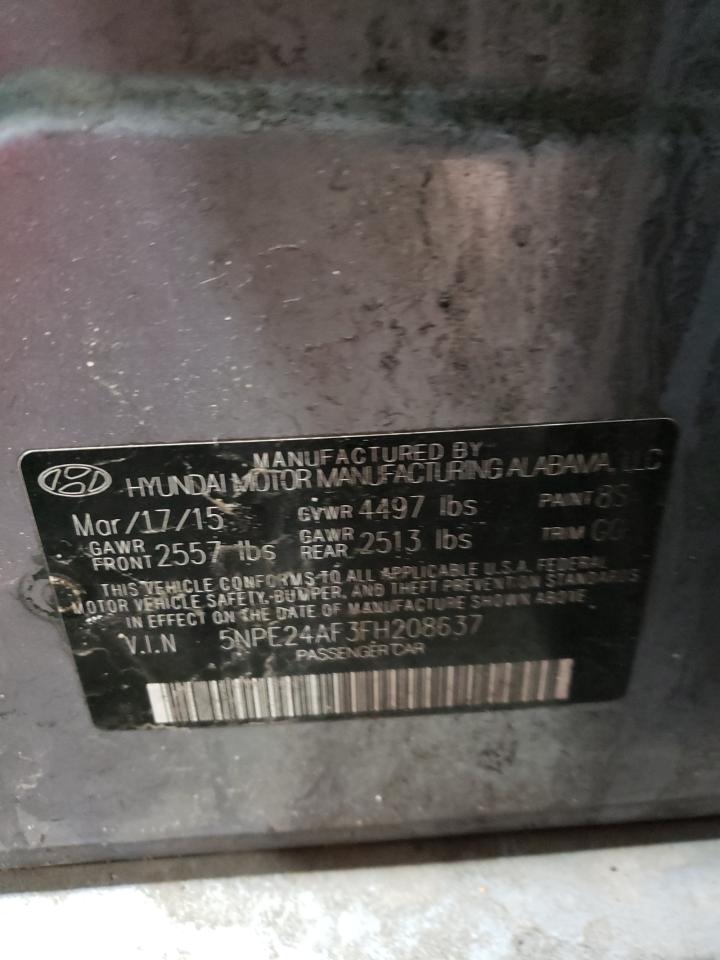 Photo 10 from auction – 2015 HYUNDAI SONATA SE with VIN 5NPE24AF3FH208637