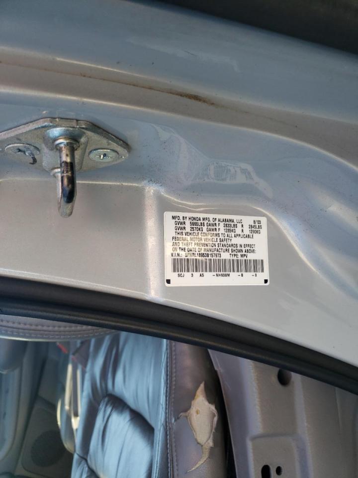 Photo 10 from auction – 2003 HONDA ODYSSEY EX with VIN 5FNRL18953B157973