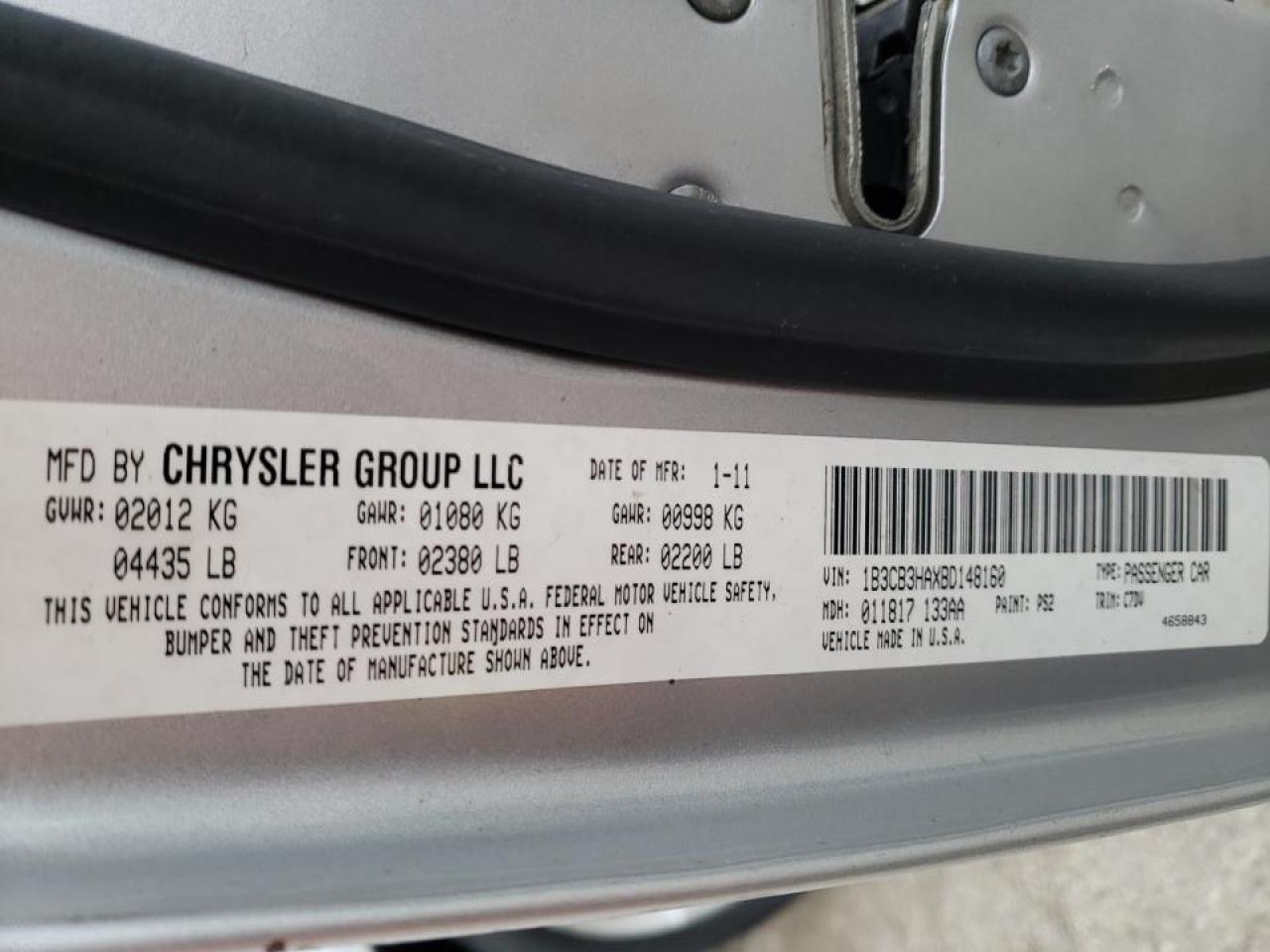 Photo 10 from auction – 2011 DODGE CALIBER MA with VIN 1B3CB3HAXBD148160