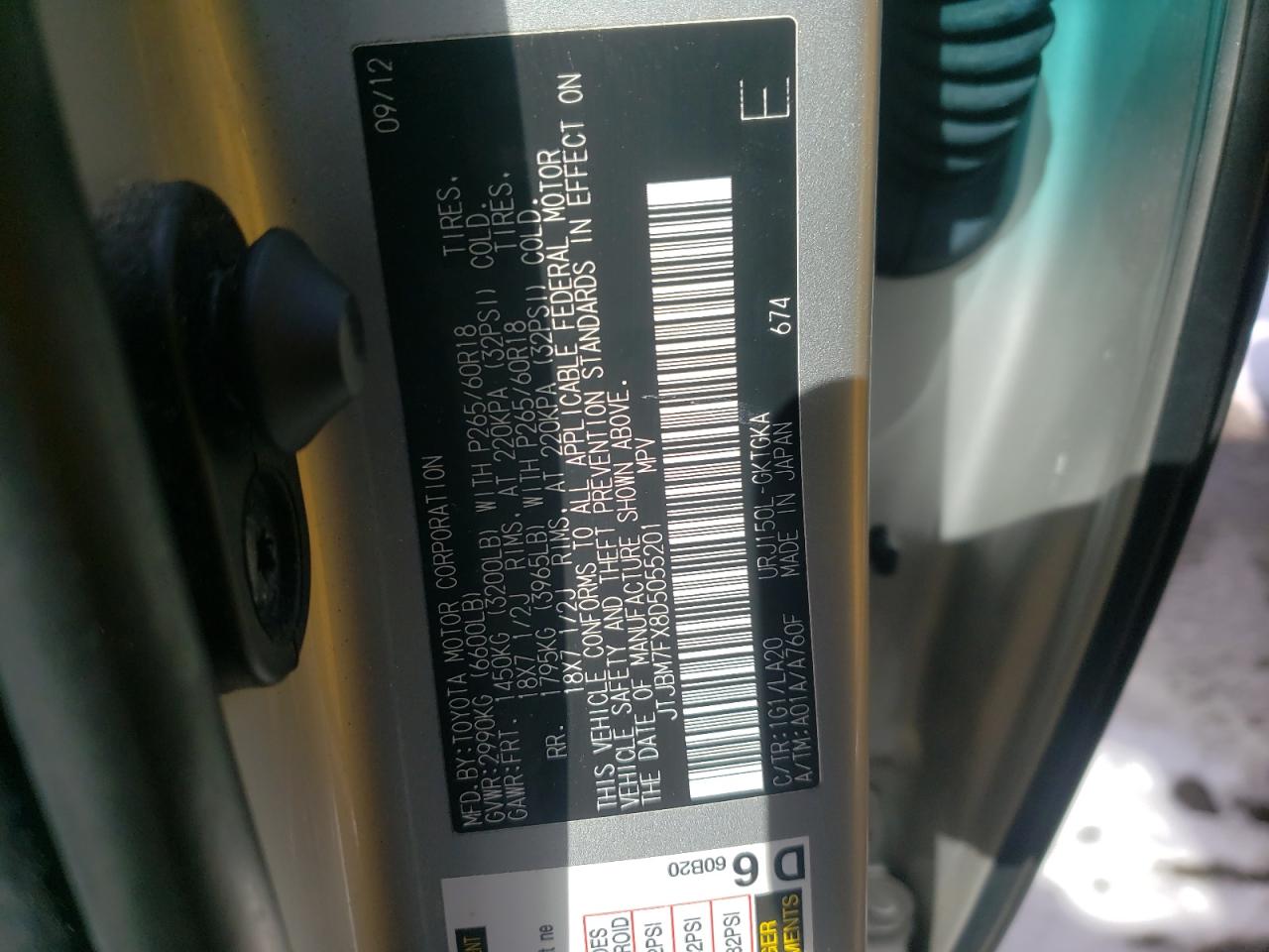 Zdjęcie 10 z aukcji – 2013 LEXUS GX 460 z VIN JTJBM7FX8D5055201