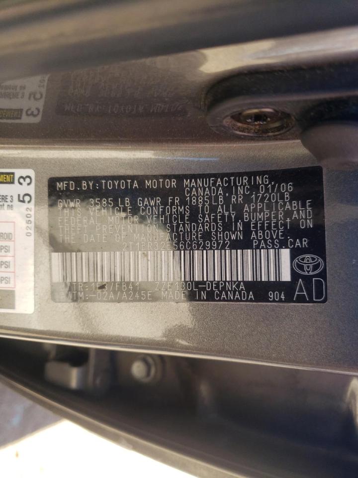 Photo 10 from auction – 2006 TOYOTA COROLLA CE with VIN 2T1BR32E56C629972