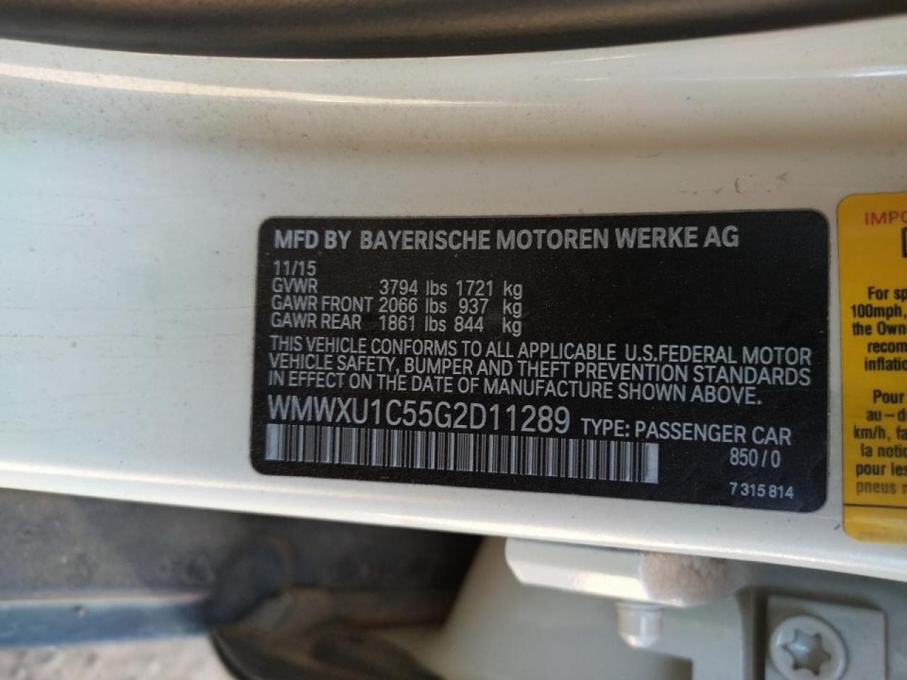 Photo 10 from auction – 2016 MINI COOPER with VIN WMWXU1C55G2D11289