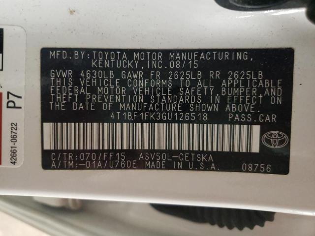 Photo 10 from auction – 2016 TOYOTA CAMRY with VIN 4T1BF1FK3GU126518