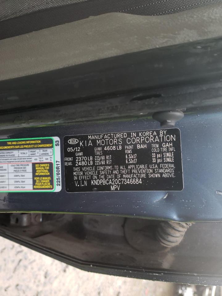 Photo 10 from auction – 2012 KIA SPORTAGE with VIN KNDPBCA20C7346684