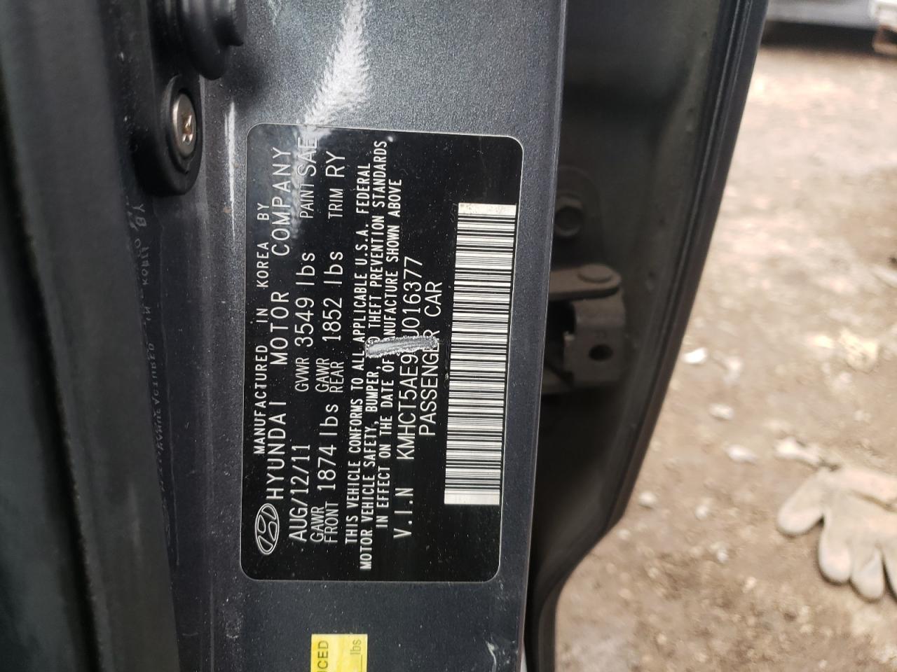 Photo 10 from auction – 2012 HYUNDAI ACCENT GLS with VIN KMHCT5AE9CU016377