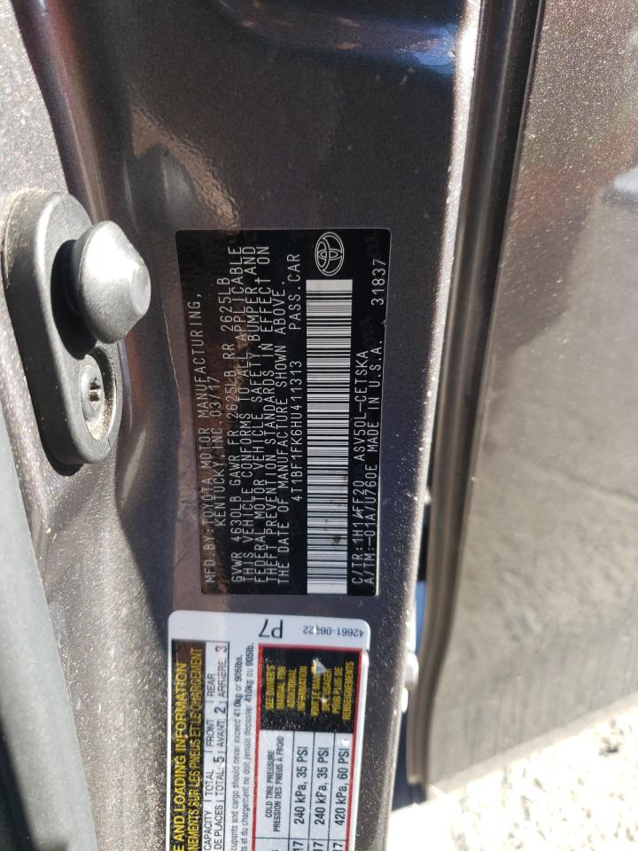 Photo 10 from auction – 2017 TOYOTA CAMRY LE with VIN 4T1BF1FK6HU411313
