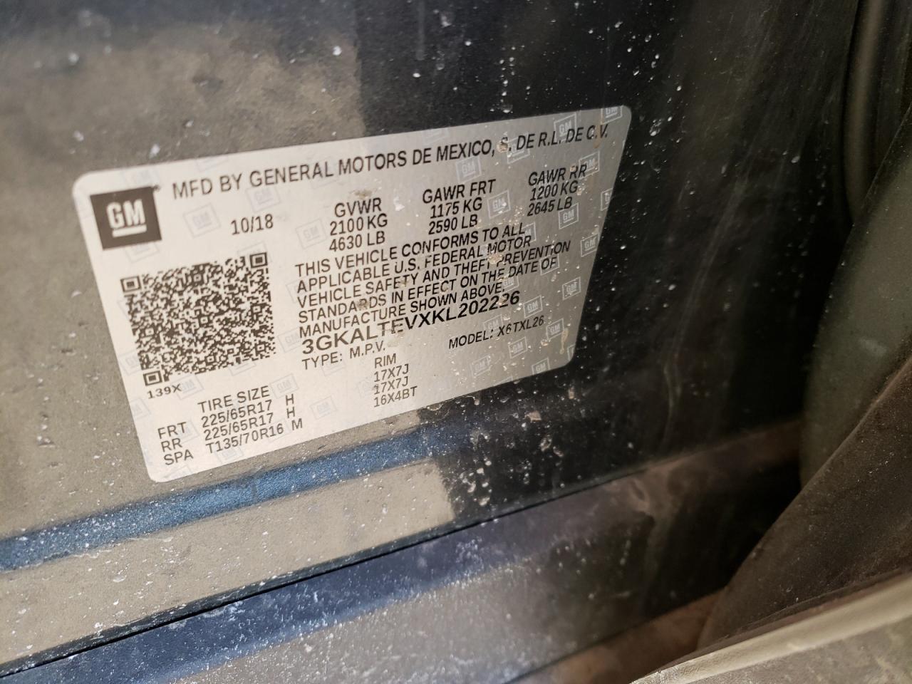 Photo 10 from auction – 2019 GMC TERRAIN SL with VIN 3GKALTEVXKL202226