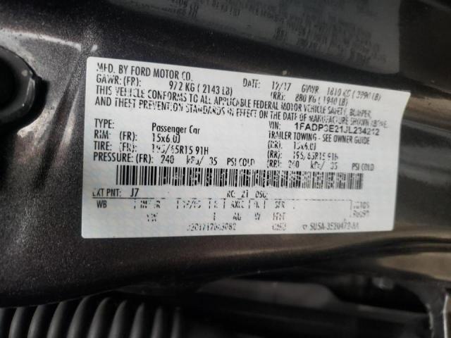 Photo 10 from auction – 2018 FORD FOCUS S with VIN 1FADP3E21JL234212