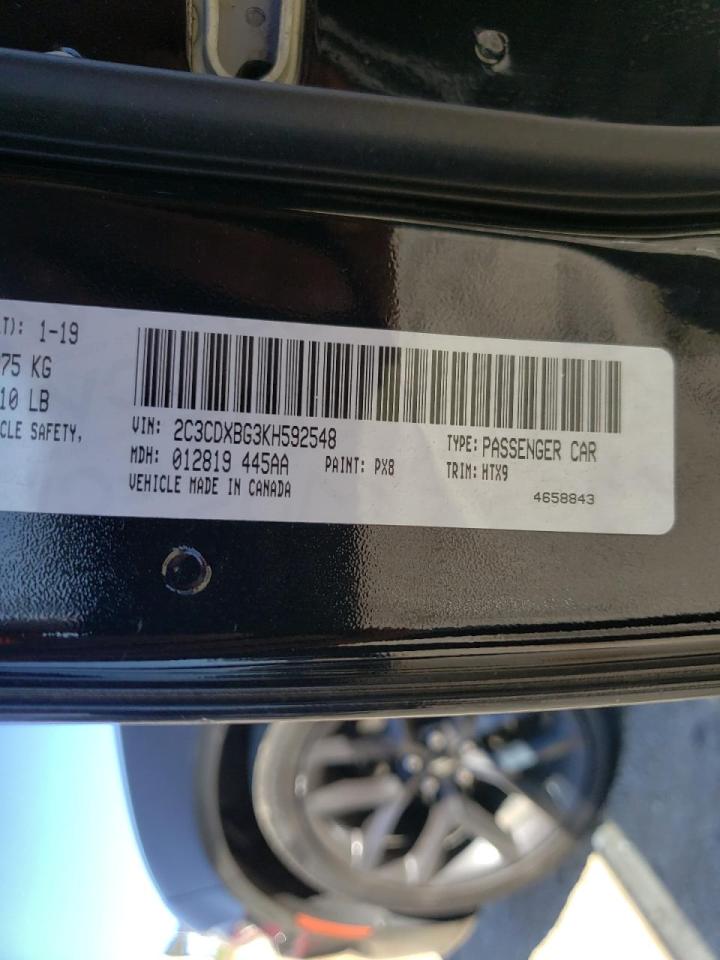 Photo 10 from auction – 2019 DODGE CHARGER SX with VIN 2C3CDXBG3KH592548