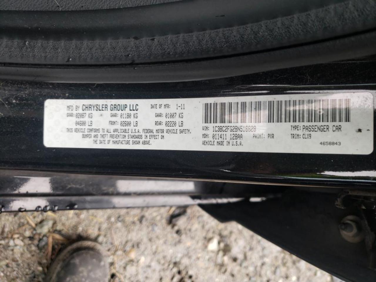 Photo 10 from auction – 2011 CHRYSLER 200 LIMITE with VIN 1C3BC2FG2BN516628