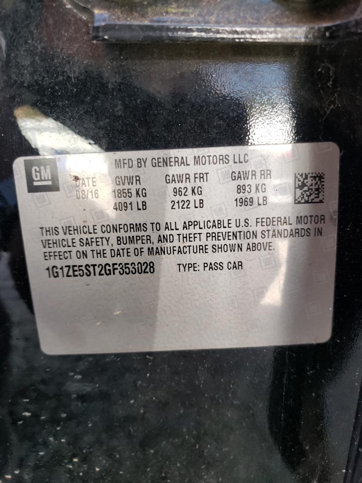 Photo 10 from auction – 2016 CHEVROLET MALIBU LT with VIN 1G1ZE5ST2GF353028