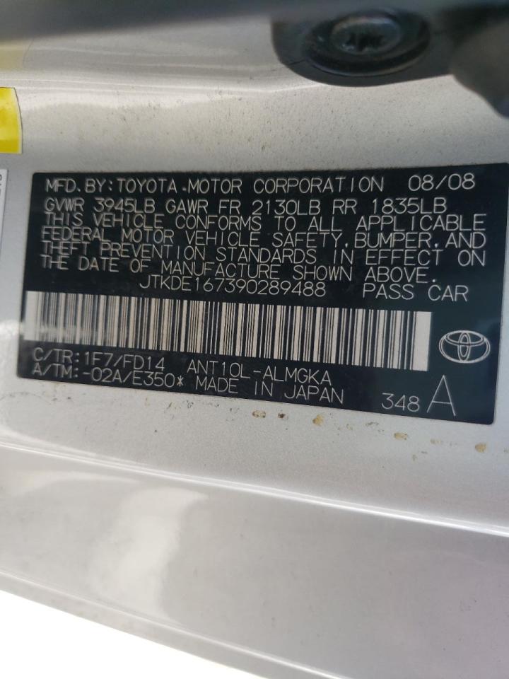 Photo 10 from auction – 2009 TOYOTA SCION TC with VIN JTKDE167390289488