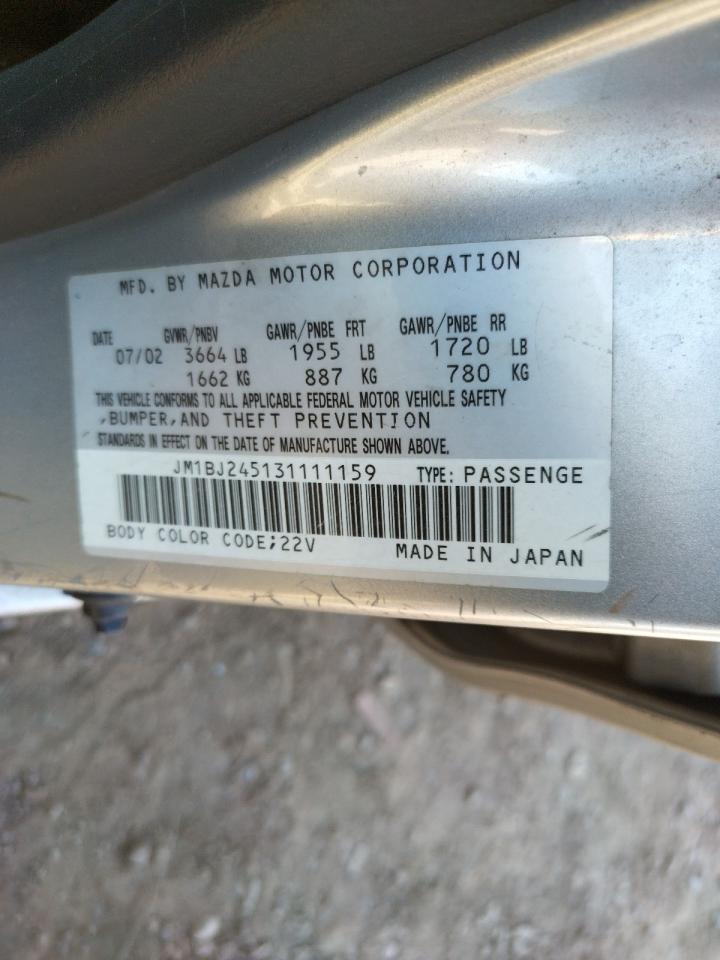 Photo 10 from auction – 2003 MAZDA PROTEGE PR with VIN JM1BJ245131111159