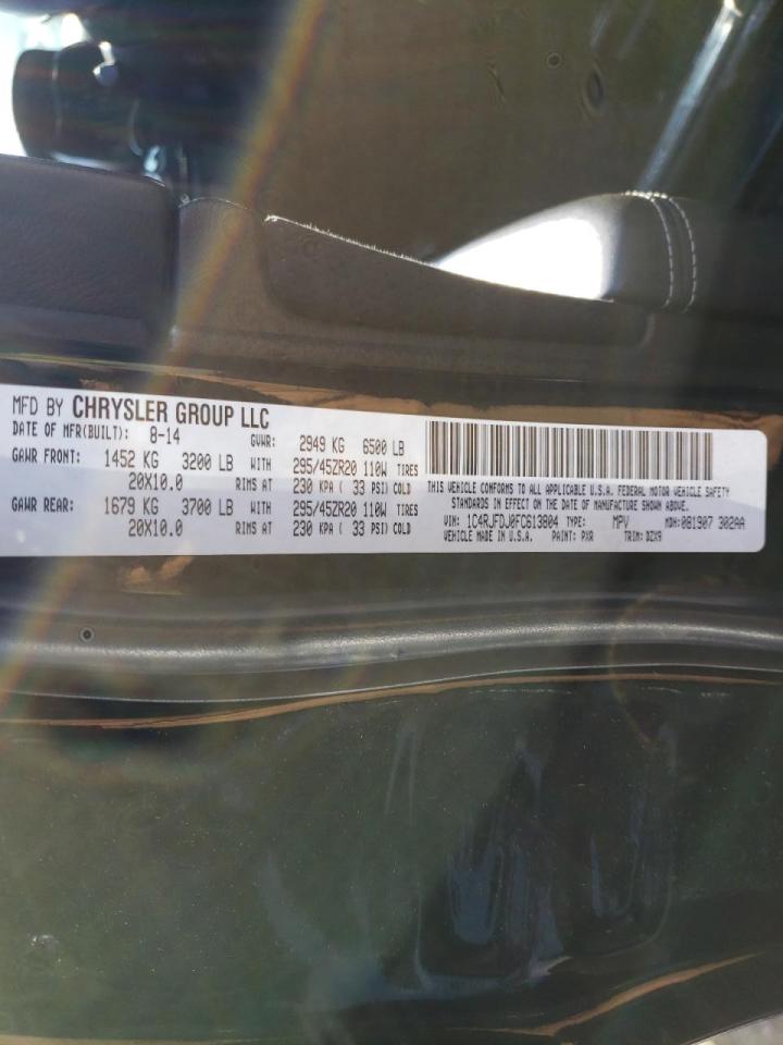 Photo 10 from auction – 2015 JEEP GRAND CHER with VIN 1C4RJFDJ0FC613804