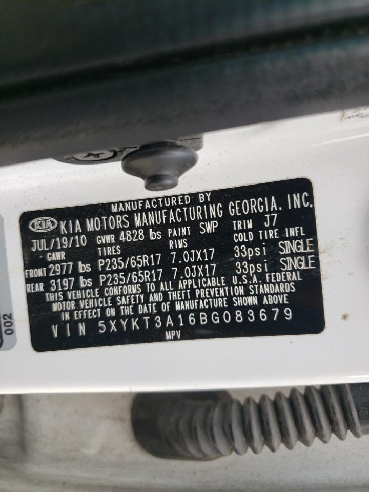 Photo 10 from auction – 2011 KIA SORENTO BA with VIN 5XYKT3A16BG083679